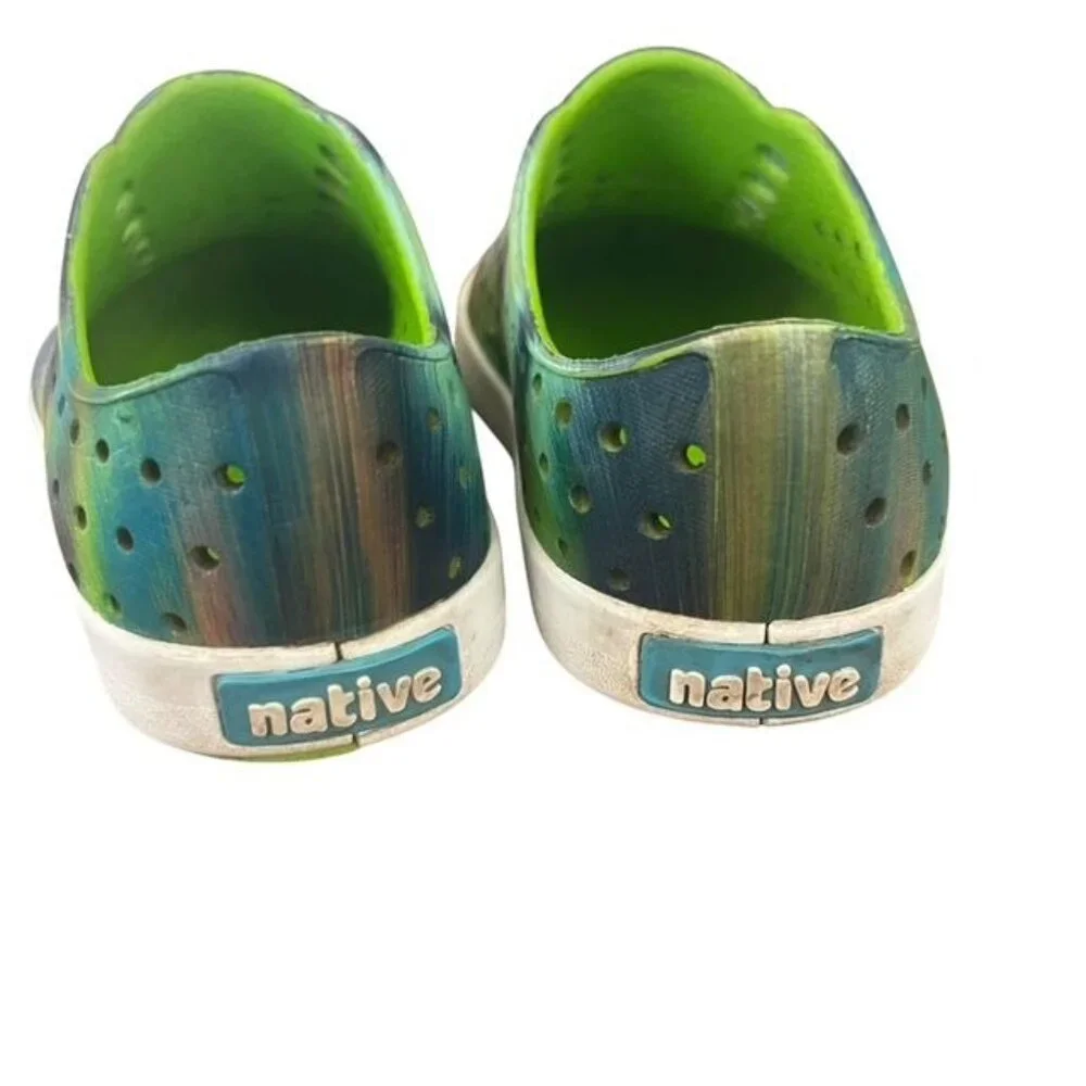 Native Jefferson Palm Green Shell White Palm Disrupt Little Kid Shoes Size 8